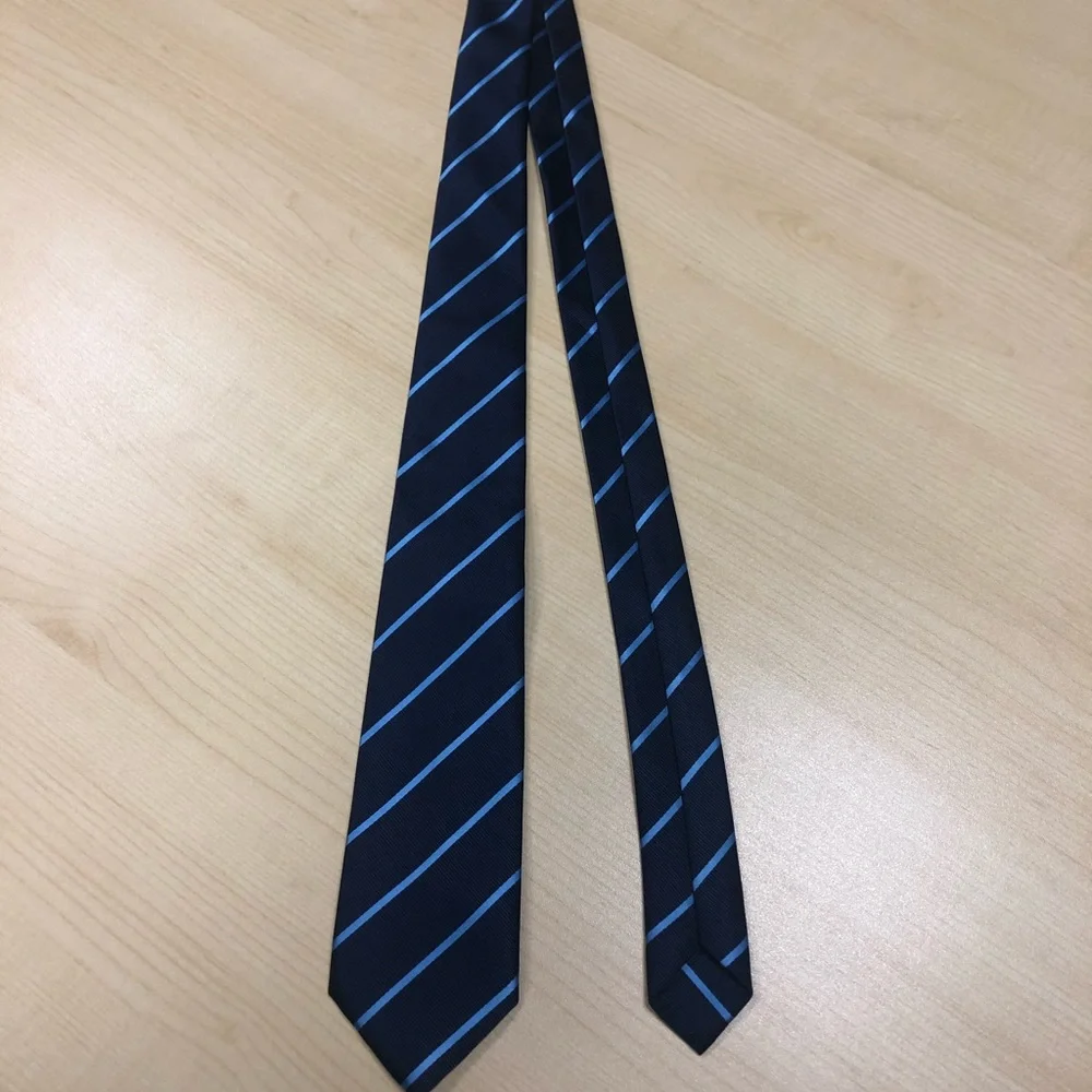 Navy Blue Striped Kids Tie